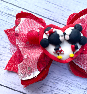 Mouse Valentine Clay Bow