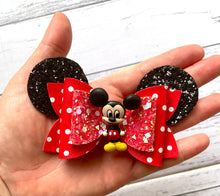 Load image into Gallery viewer, Red Mouse Ears Bow