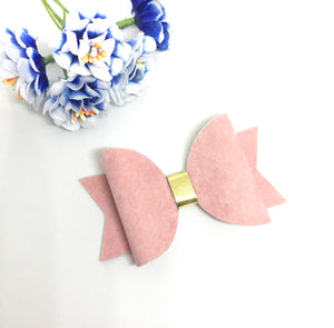 Everyday Faux Suede Pale Pink Bow