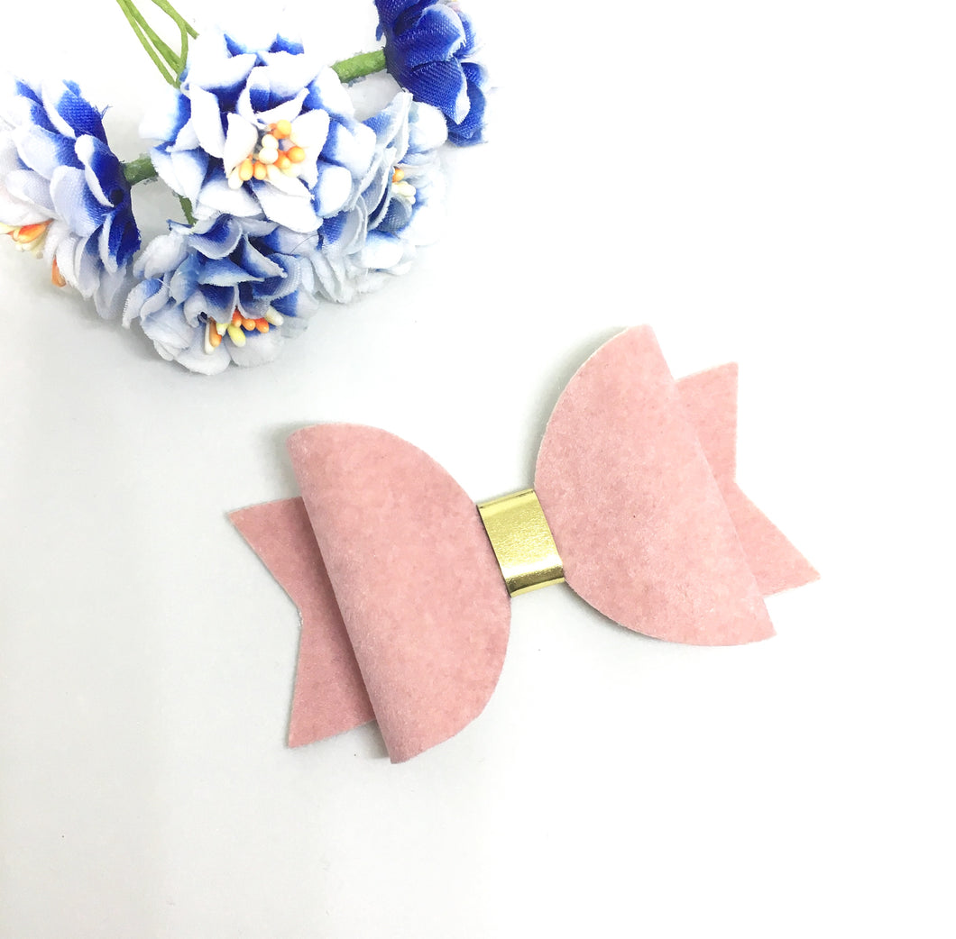 Everyday Faux Suede Pale Pink Bow