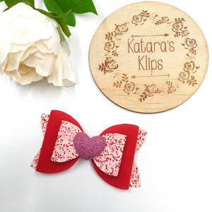 Red Valentines Heart Bow