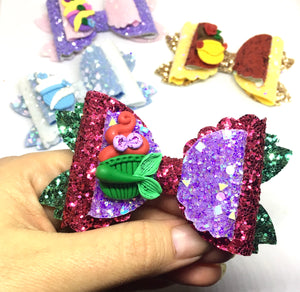 Clay Princess Ariel Mermaid Cupcake Bow