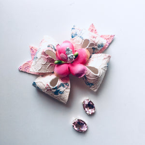 Floral Lace Fairy bow - choose colour