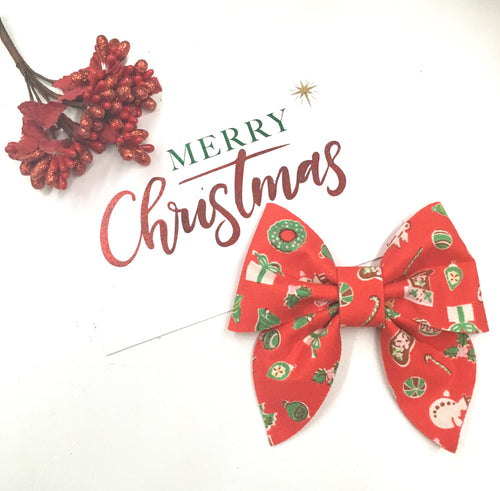 Christmas Pattern Sailor bow