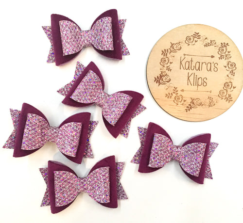 Velvet Purple Glitter Bow