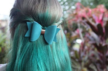 Load image into Gallery viewer, Teal Green Faux Suede Everyday Bow