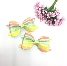 Load image into Gallery viewer, Rainbow Glitter Mini Pinch Bow