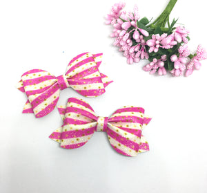 Pink Glitter Mini Pinch Bow