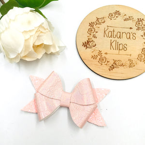 Pastel Pink Embossed Rosey bow