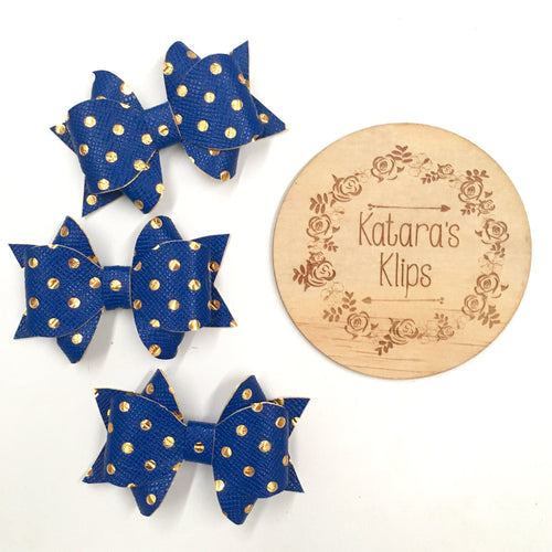 Gold/ Blue Dot Bow