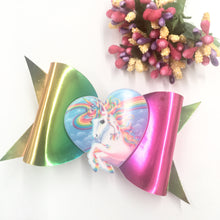 Load image into Gallery viewer, Metallic Rainbow Unicorn Fancy bow