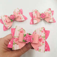 Load image into Gallery viewer, Floral Pink Double Bow