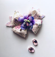 Load image into Gallery viewer, Floral Lace Fairy bow - choose colour