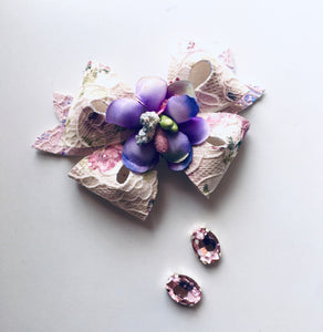 Floral Lace Fairy bow - choose colour