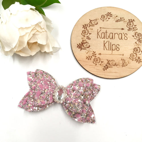 Velvet Glitter Rhinestone bow