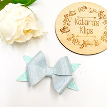 Load image into Gallery viewer, Pastel Blue Embossed Rosey bow