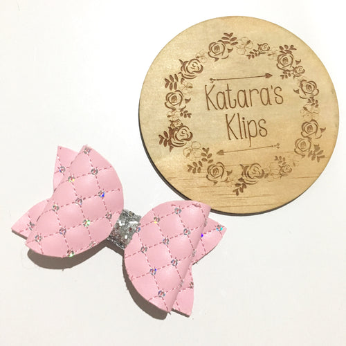 Sequin Quilted Pink Bow
