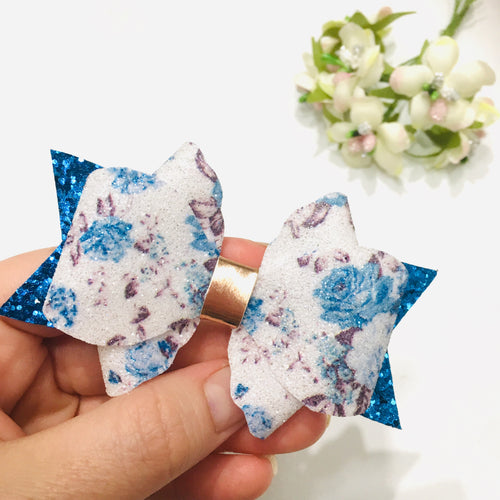 Blue Floral bow Scallop Primrose