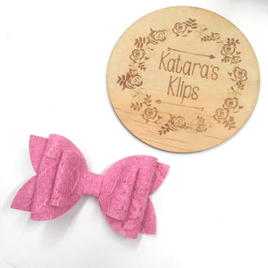 Pink Glitter Lace Double Bow
