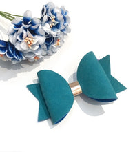 Load image into Gallery viewer, Teal Green Faux Suede Everyday Bow