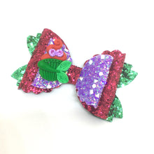 Load image into Gallery viewer, Clay Princess Ariel Mermaid Cupcake Bow