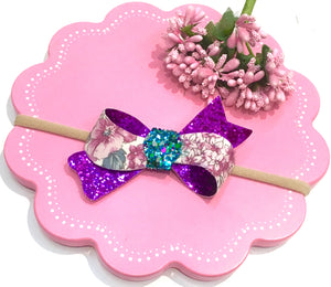 Sophia Purple Floral bow