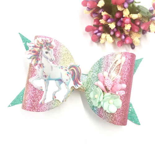 Unicorn Fancy Floral bow