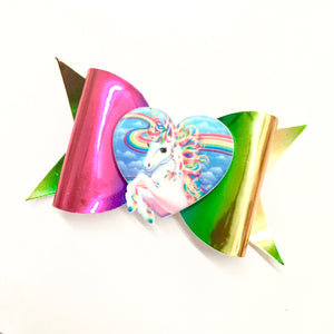 Metallic Rainbow Unicorn Fancy bow