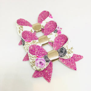 Pink Floral Lily bow