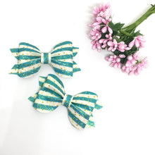 Load image into Gallery viewer, Blue Glitter Mini Pinch Bow