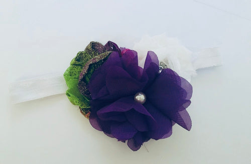 Chiffon Trio Flower bow headband