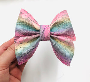 Pastel Rainbow Lace Sailor Bow