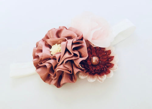 Chiffon Trio Flower bow headband