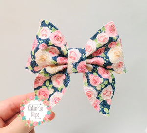 Lace Floral Sailor Bow