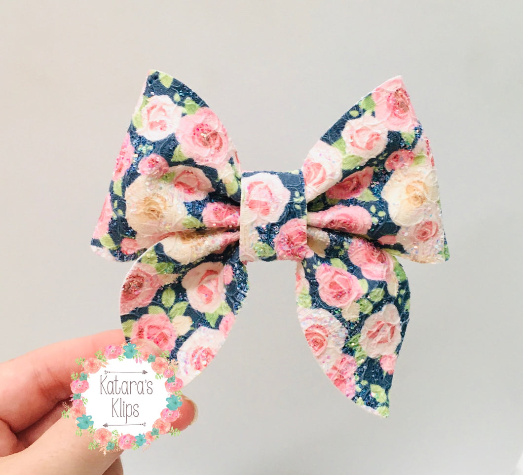 Lace Floral Sailor Bow