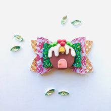 Load image into Gallery viewer, Christmas Gingerbread Medium  House Clay bow