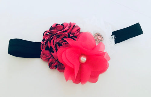 Chiffon Trio Flower bow headband