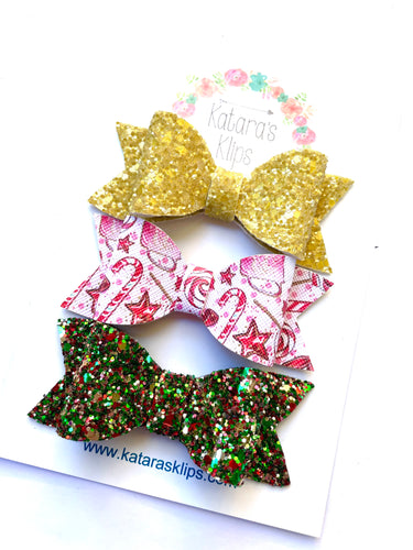 Christmas Trio Bow Set