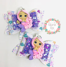 Load image into Gallery viewer, Clay Purple Mermaid Bow