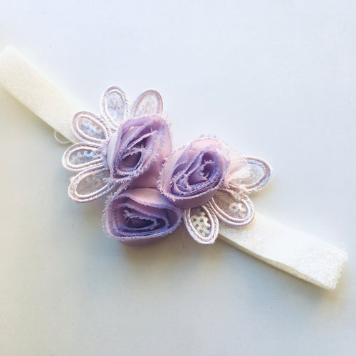 Purple Appliqué Flower bow