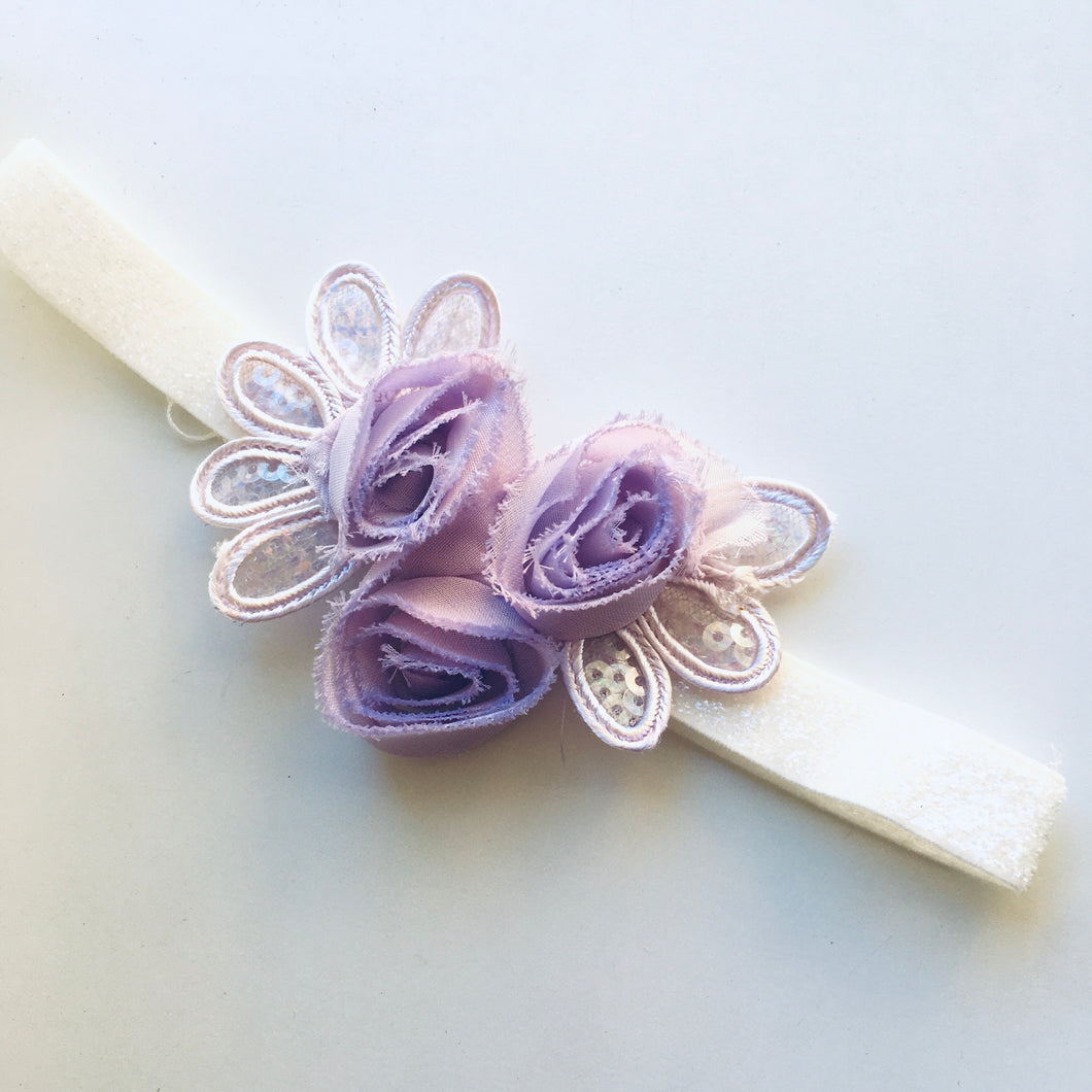 Purple Appliqué Flower bow
