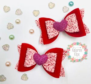 Red Valentines Heart Bow
