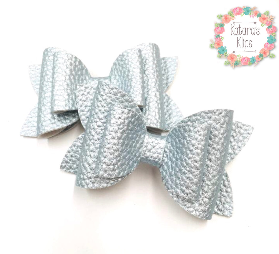 Pastel Ice Blue Double Bow