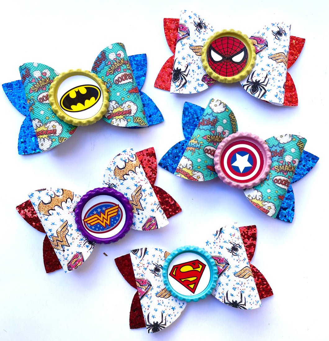 Superhero Cap bow - choose centre design