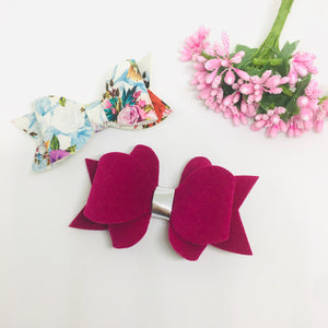 Faux Suede and Leatherette clip pair