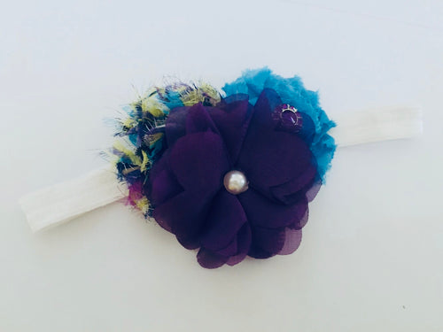 Chiffon Trio Flower bow headband