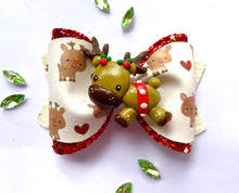 Load image into Gallery viewer, Christmas Reindeer Large Clay bow