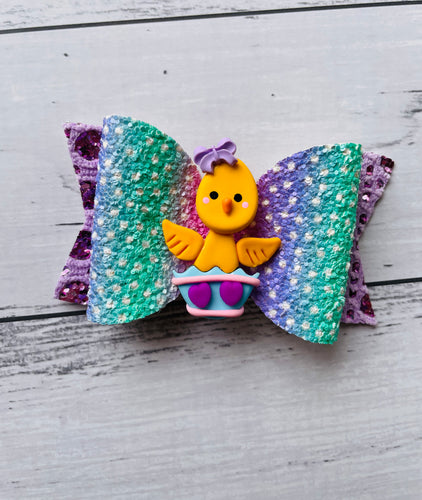 Easter Chicken Clay Bow