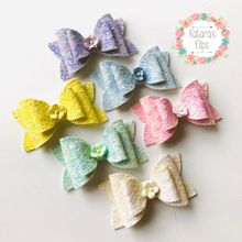 Load image into Gallery viewer, Lace Double bow Clip - choose colour