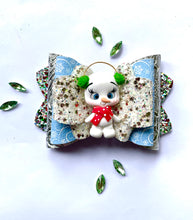 Load image into Gallery viewer, Christmas OOAK Snowman Large Clay bow